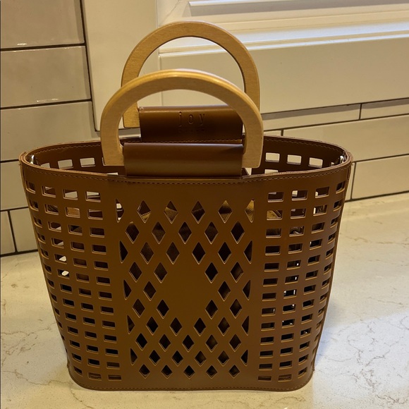 Joy Susan Handbags - Joy Susan Tan Geometric Cutout Tote